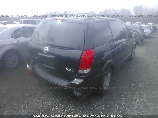 5N1BV28U76N113982 - 2006 NISSAN QUEST S/SE/SL BLACK photo 4