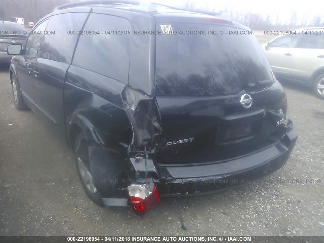 5N1BV28U76N113982 - 2006 NISSAN QUEST S/SE/SL BLACK photo 6