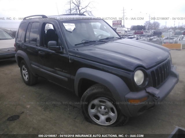 1J4GL48K22W144324 - 2002 JEEP LIBERTY SPORT 黑色 照片 1