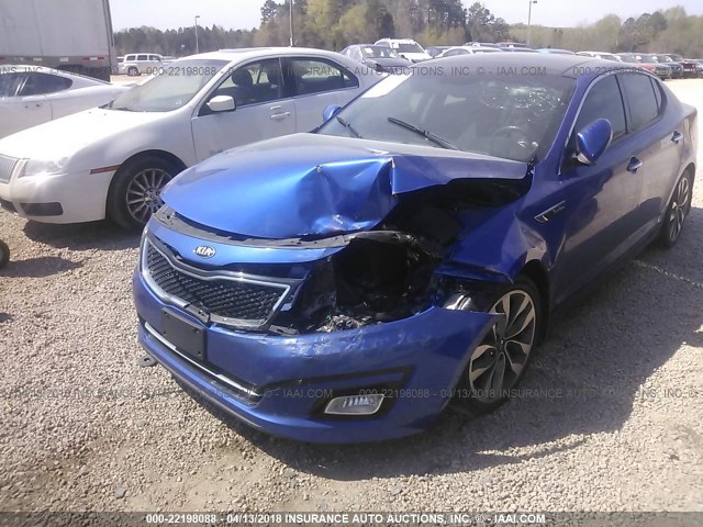 5XXGR4A60EG322934 - 2014 KIA OPTIMA SX BLUE photo 6