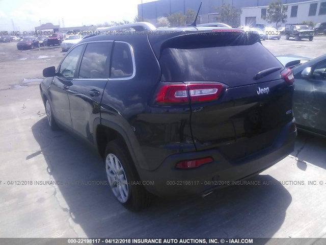 1C4PJLCB4JD595908 - 2018 JEEP CHEROKEE LATITUDE BLACK photo 3