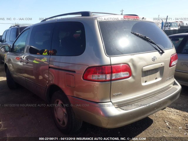 4T3ZF13C31U393099 - 2001 TOYOTA SIENNA LE/XLE GOLD photo 3