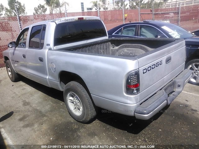 1B7GL2AX71S215670 - 2001 DODGE DAKOTA QUAD SILVER photo 3