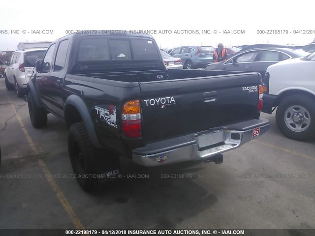 5TEHN72N52Z030247 - 2002 TOYOTA TACOMA DOUBLE CAB 黑色 照片 3