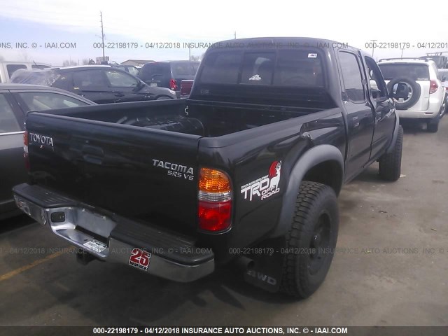 5TEHN72N52Z030247 - 2002 TOYOTA TACOMA DOUBLE CAB BLACK photo 4