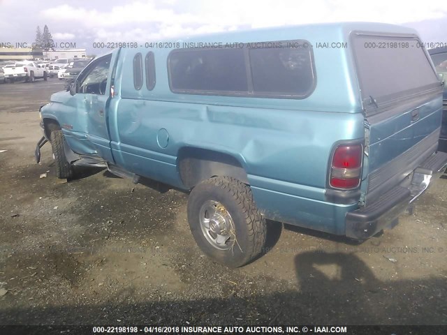 1B7KF26C3TS555182 - 1996 DODGE RAM 2500 TURQUOISE photo 3