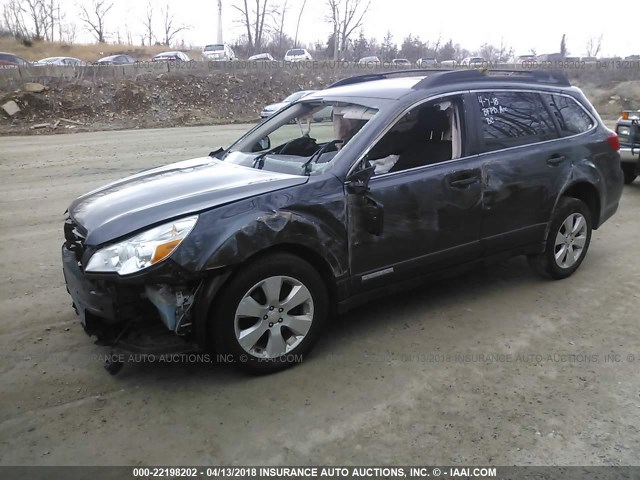 4S4BRBGC8C3231513 - 2012 SUBARU OUTBACK 2.5I PREMIUM GRAY photo 2