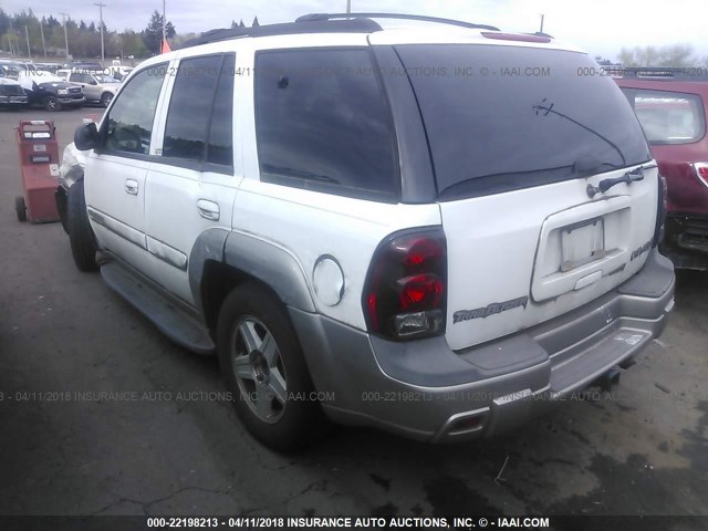 1GNDS13S532258433 - 2003 CHEVROLET TRAILBLAZER  WHITE photo 3