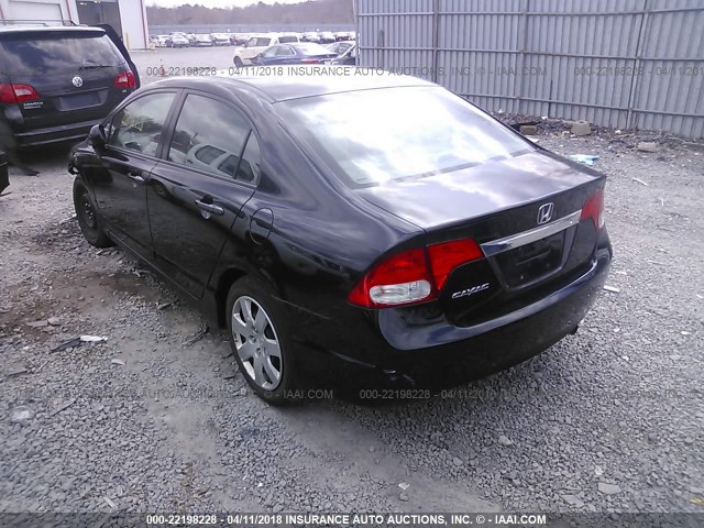 2HGFA1F51BH538755 - 2011 HONDA CIVIC LX BLACK photo 3