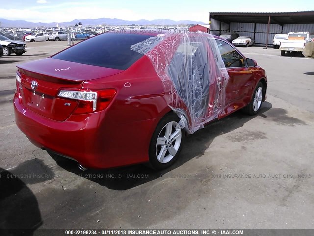 4T1BF1FK0EU736681 - 2014 TOYOTA CAMRY L/SE/LE/XLE RED photo 4