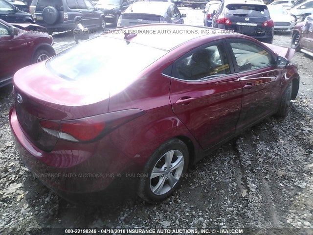 5NPDH4AE7GH767921 - 2016 HYUNDAI ELANTRA SE/SPORT/LIMITED RED photo 4