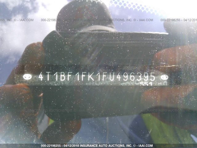 4T1BF1FK1FU496395 - 2015 TOYOTA CAMRY LE/XLE/SE/XSE SILVER photo 9