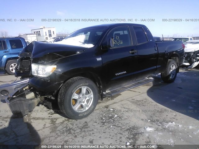5TFBT54197X001603 - 2007 TOYOTA TUNDRA DOUBLE CAB SR5 BLACK photo 2