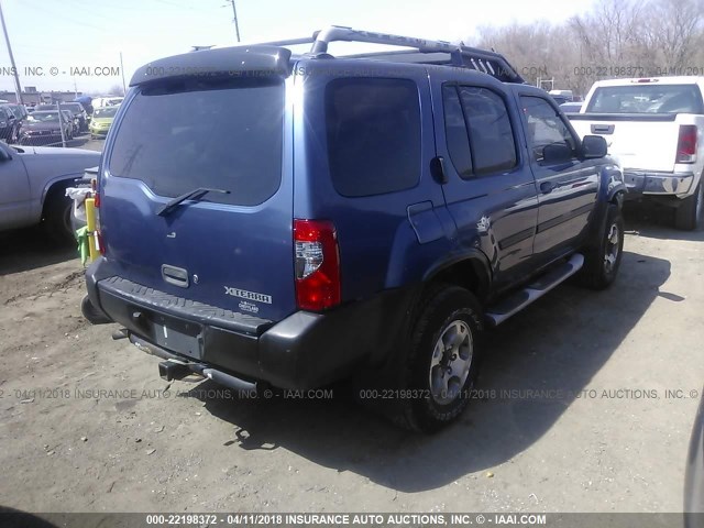 5N1ED28Y81C517798 - 2001 NISSAN XTERRA XE/SE BLUE photo 4