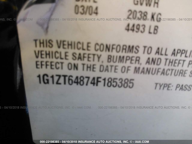 1G1ZT64874F185385 - 2004 CHEVROLET MALIBU MAXX LS BLUE photo 9