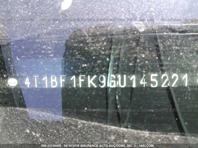 4T1BF1FK9GU145221 - 2016 TOYOTA CAMRY LE/XLE/SE/XSE GRAY photo 9