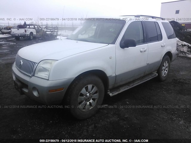 4M2ZU86K23ZJ05104 - 2003 MERCURY MOUNTAINEER  WHITE photo 2