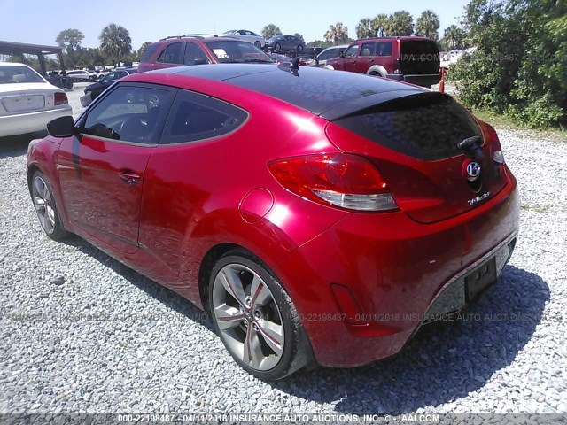 KMHTC6ADXDU106393 - 2013 HYUNDAI VELOSTER RED photo 3