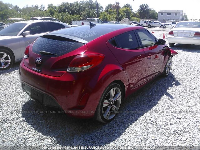 KMHTC6ADXDU106393 - 2013 HYUNDAI VELOSTER RED photo 4