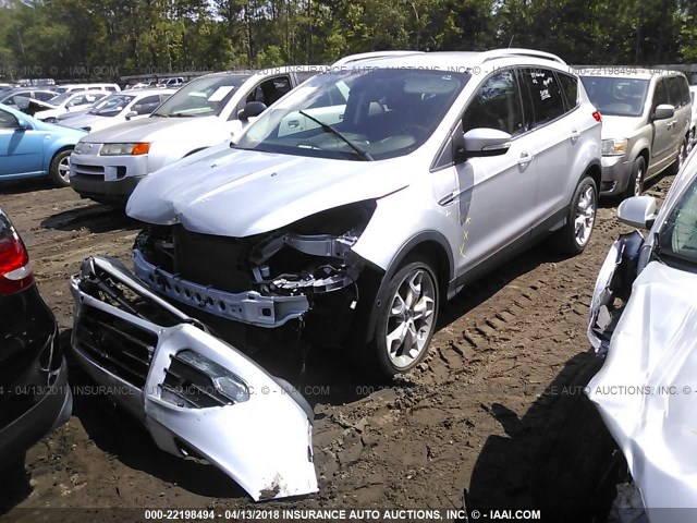 1FMCU0J93EUA94675 - 2014 FORD ESCAPE TITANIUM SILVER photo 2