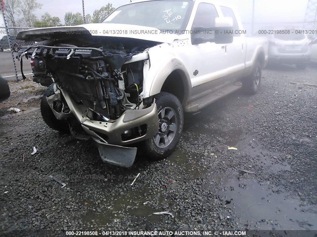 1FT7W2BT1BEC90643 - 2011 FORD F250 SUPER DUTY WHITE photo 2