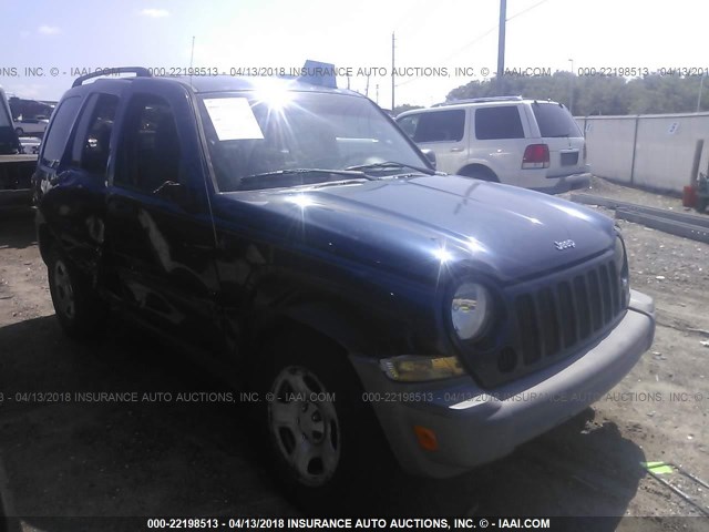 1J4GK48K85W595779 - 2005 JEEP LIBERTY SPORT BLUE photo 1