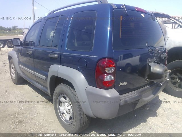 1J4GK48K85W595779 - 2005 JEEP LIBERTY SPORT ლურჯი ფოტო 3