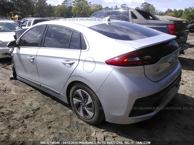 KMHC75LC5JU062446 - 2018 HYUNDAI IONIQ SEL SILVER photo 3