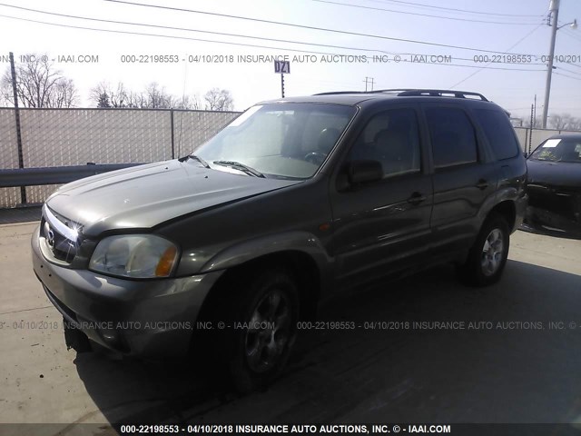 4F2YU08142KM54151 - 2002 MAZDA TRIBUTE LX/ES GREEN photo 2