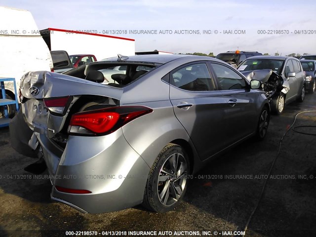 5NPDH4AE7FH619248 - 2015 HYUNDAI ELANTRA SE/SPORT/LIMITED SILVER photo 4