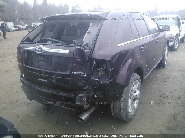 2FMDK4KC4BBA17732 - 2011 FORD EDGE LIMITED MAROON photo 4