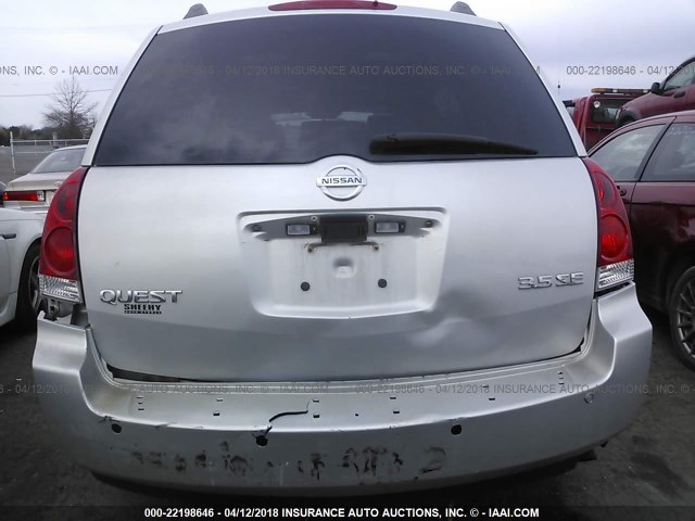 5N1BV28U74N314830 - 2004 NISSAN QUEST S/SE/SL SILVER photo 6