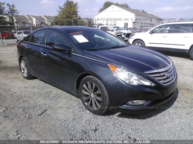 5NPEC4AC7BH096812 - 2011 HYUNDAI SONATA SE/LIMITED BLUE photo 1