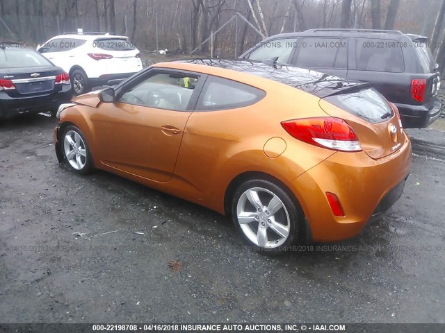 KMHTC6ADXEU218113 - 2014 HYUNDAI VELOSTER ORANGE photo 3