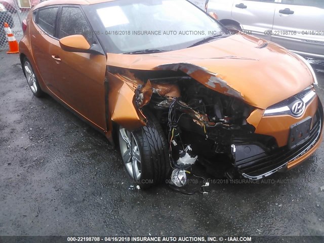 KMHTC6ADXEU218113 - 2014 HYUNDAI VELOSTER ORANGE photo 6