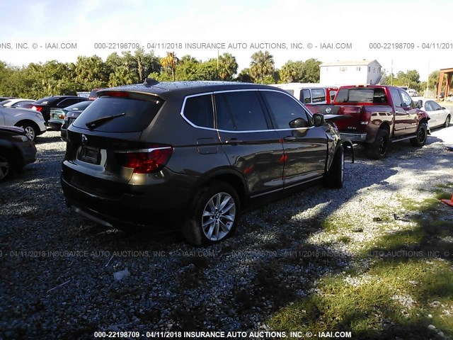 5UXWX9C53E0D26742 - 2014 BMW X3 XDRIVE28I BROWN photo 4