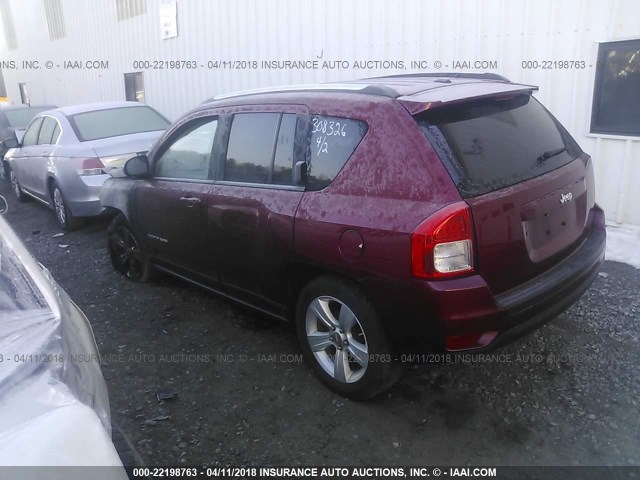 1J4NT1FB9BD150786 - 2011 JEEP COMPASS SPORT BURGUNDY photo 3