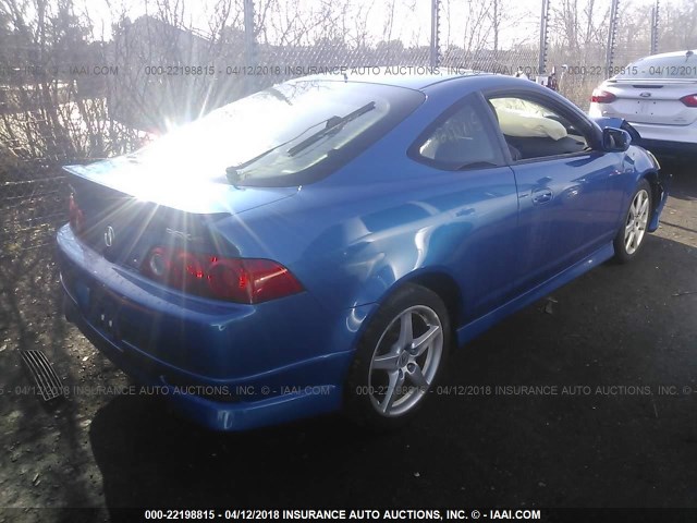 JH4DC53036S003228 - 2006 ACURA RSX TYPE-S BLUE photo 4