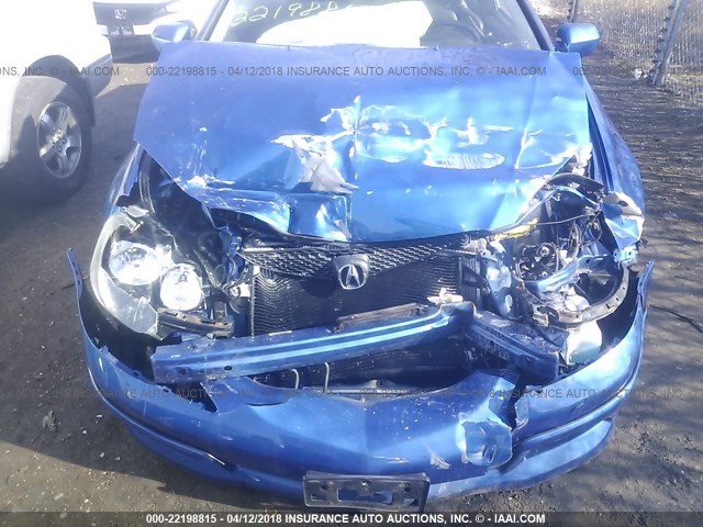 JH4DC53036S003228 - 2006 ACURA RSX TYPE-S BLUE photo 6