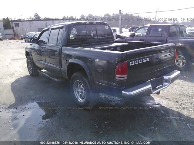 1B7HG2AZ71S352103 - 2001 DODGE DAKOTA QUAD BLACK photo 3