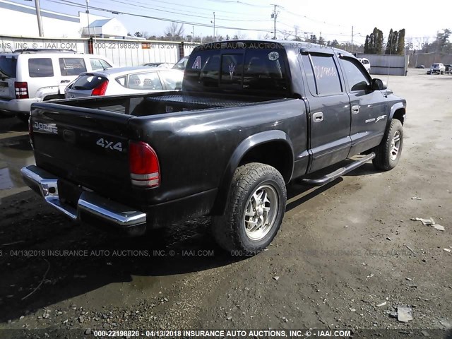 1B7HG2AZ71S352103 - 2001 DODGE DAKOTA QUAD BLACK photo 4