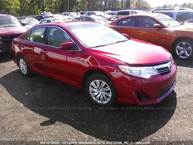 4T4BF1FK3ER370169 - 2014 TOYOTA CAMRY L/SE/LE/XLE RED photo 1