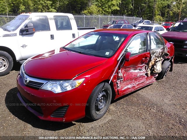 4T4BF1FK3ER370169 - 2014 TOYOTA CAMRY L/SE/LE/XLE RED photo 2