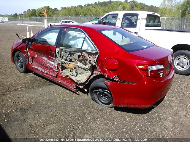 4T4BF1FK3ER370169 - 2014 TOYOTA CAMRY L/SE/LE/XLE RED photo 3