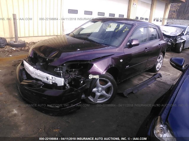 JM1BK344X71658124 - 2007 MAZDA 3 HATCHBACK PURPLE photo 2