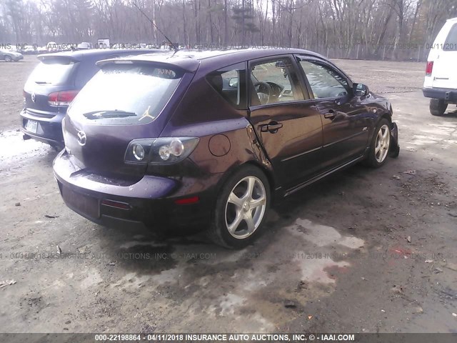 JM1BK344X71658124 - 2007 MAZDA 3 HATCHBACK PURPLE photo 4