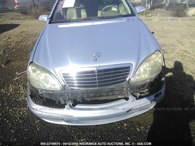 WDBNG70J14A394545 - 2004 MERCEDES-BENZ S 430 Light Blue photo 6