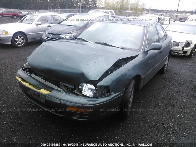 4T1BG12KXTU916279 - 1996 TOYOTA CAMRY DX/LE/XLE GREEN photo 2