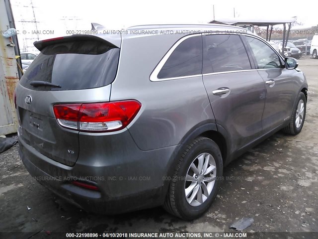 5XYPGDA54GG138141 - 2016 KIA SORENTO LX/L GRAY photo 4