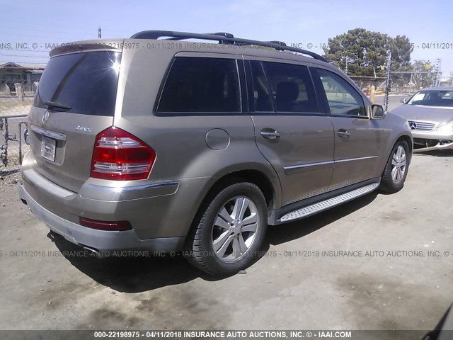 4JGBF71E48A345673 - 2008 MERCEDES-BENZ GL 450 4MATIC GOLD photo 4